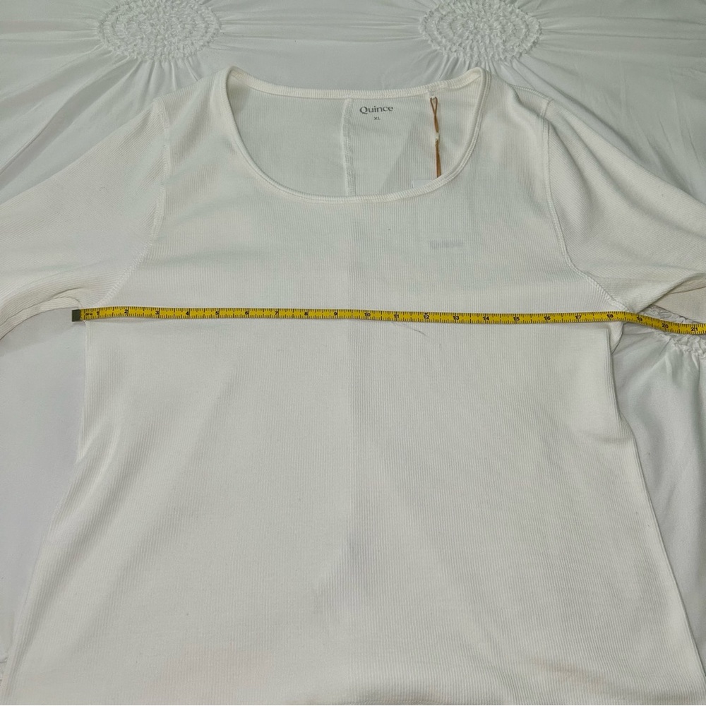 NWT Quince Organic Cotton Scoop Neck Short Sleeve White Top Spring 2025 Sz XL - Picture 7 of 14